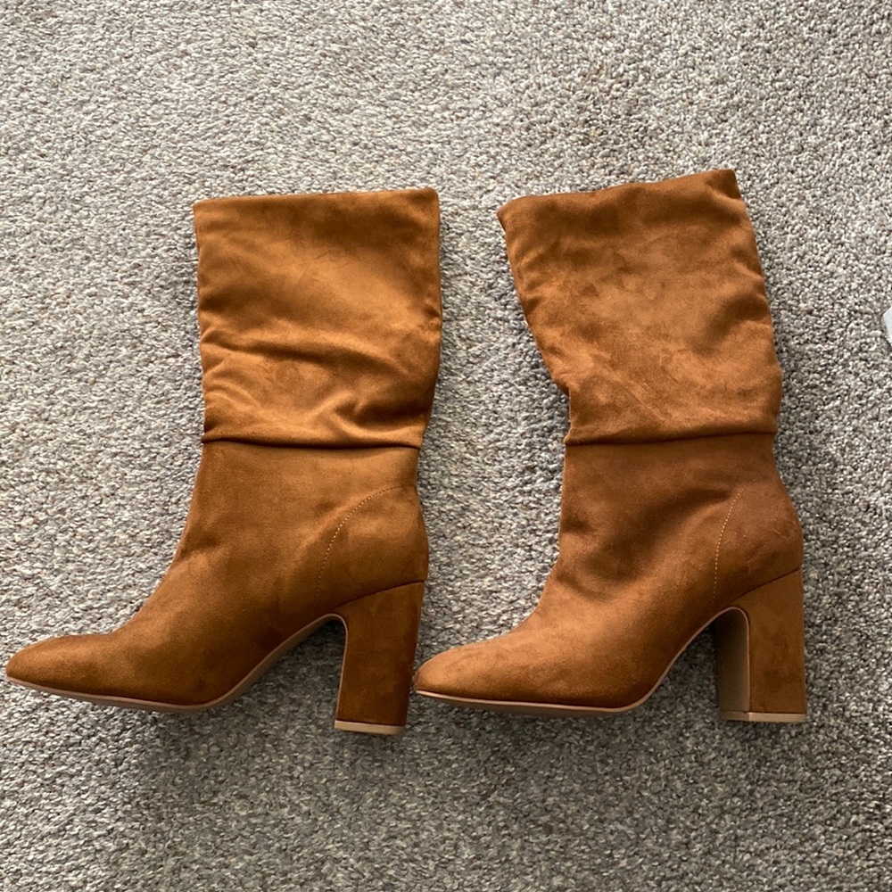Brown suede boots